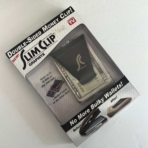 As Seen On TV Other - Mens New Slim Clip Double Sided Money Clip CHROME ~ Black~  As Seen on TV